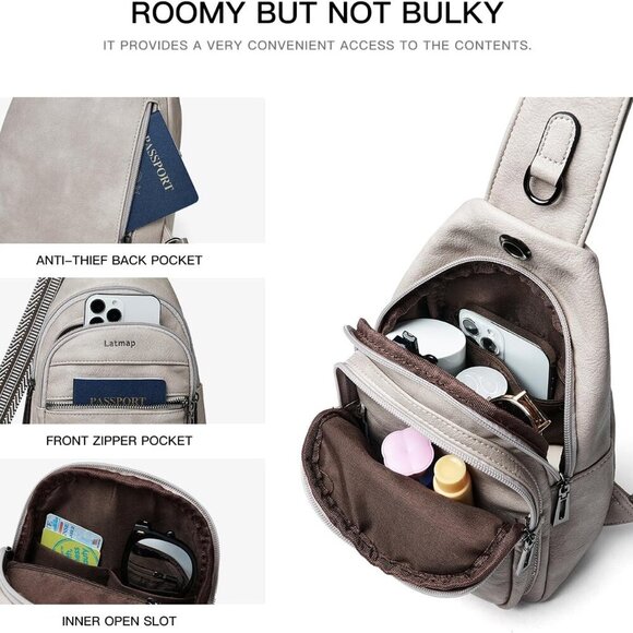 7L Sling Bag For Women Men Crossbody Shoulder Tote Blet Bags Backpack Fanny Pack - Picture 5 of 9